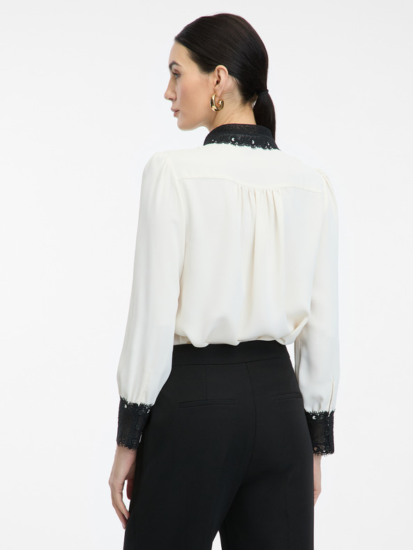 Orsay ORSAY krémszínű női ing kontrasztos gallérral