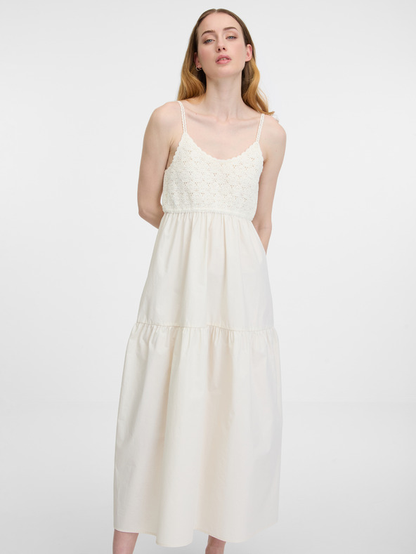 Orsay ORSAY krémszínű női midi ruha