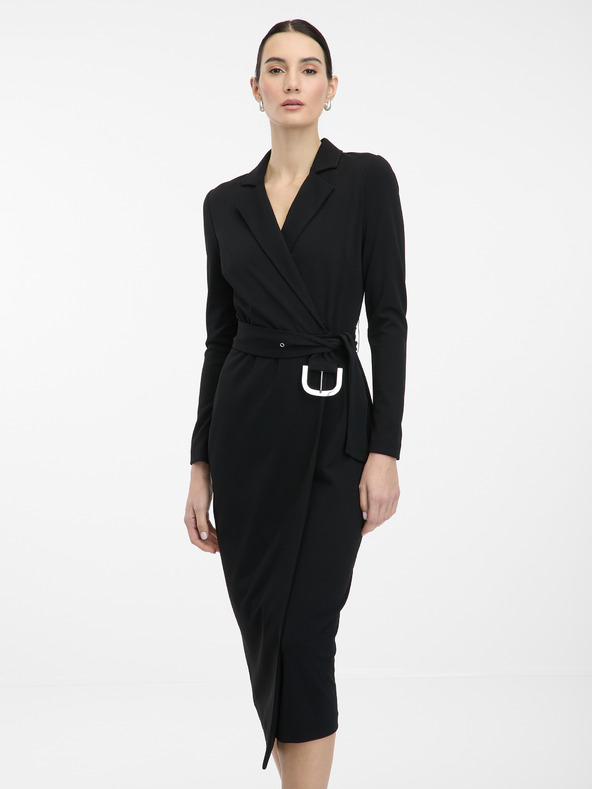 Orsay ORSAY fekete női midi ruha