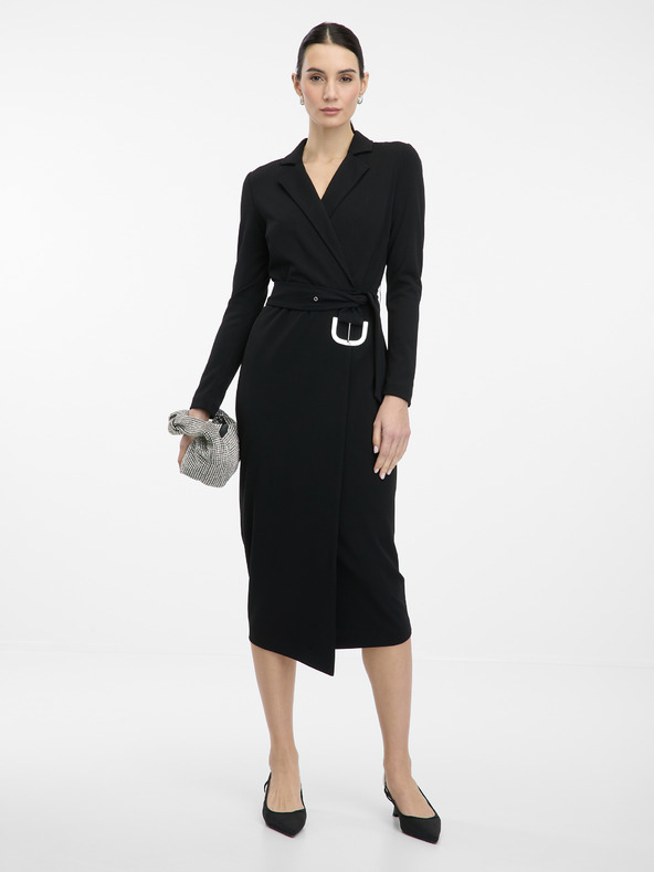 Orsay ORSAY fekete női midi ruha