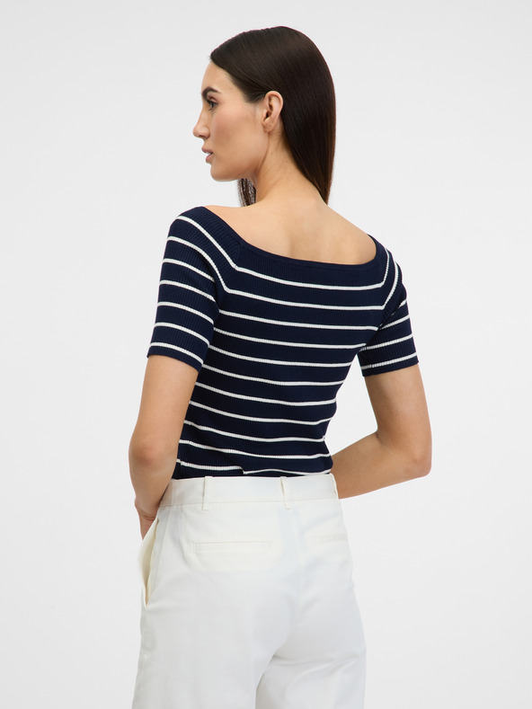 Orsay ORSAY sötétkék női póló háromnegyedes ujjakkal