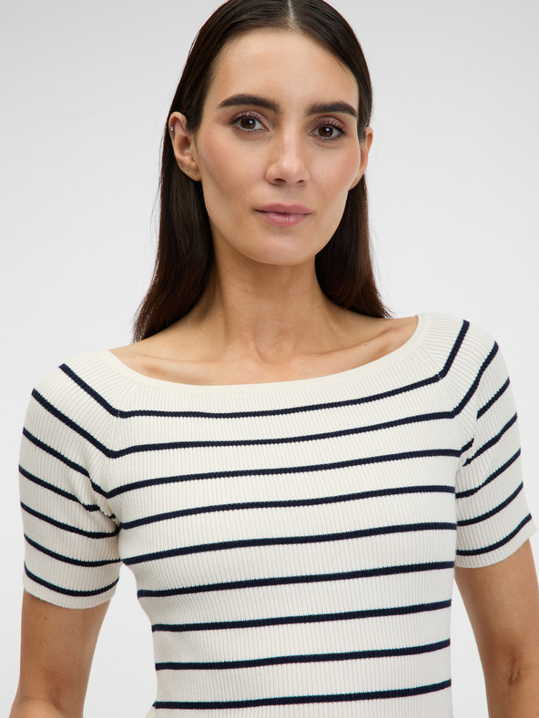 Orsay ORSAY krémszínű női póló háromnegyedes ujjakkal