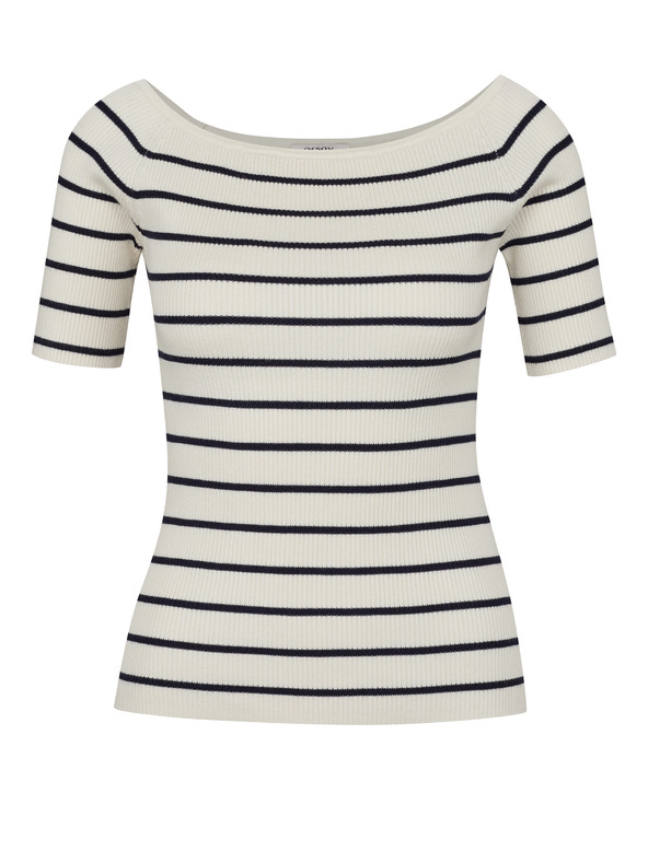 Orsay ORSAY krémszínű női póló háromnegyedes ujjakkal