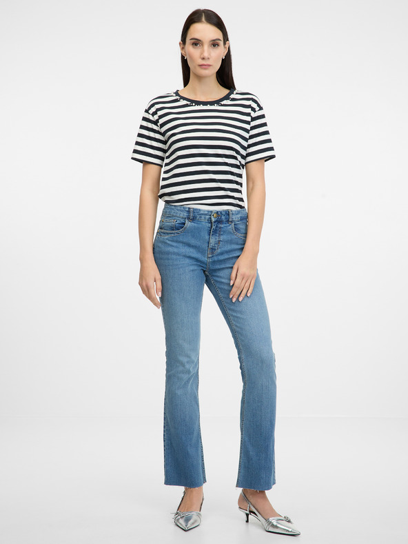 Orsay ORSAY sötétkék csíkos női rövid ujjú póló
