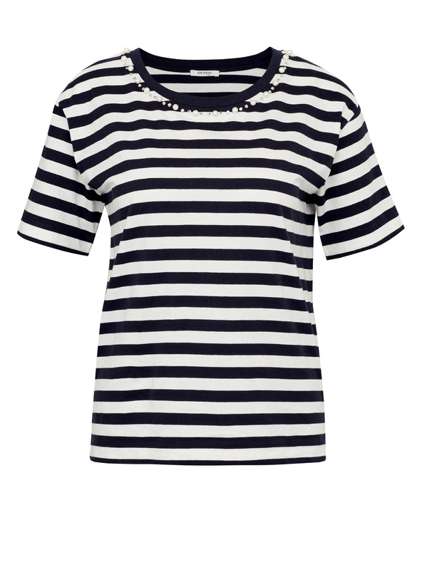 Orsay ORSAY sötétkék csíkos női rövid ujjú póló