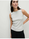 Marks & Spencer Marks & Spencer ezüst rövid bordázott mellény felső magas nyakú kivágással