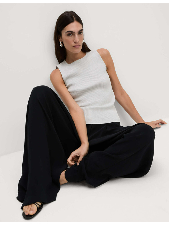 Marks & Spencer Marks & Spencer ezüst rövid bordázott mellény felső magas nyakú kivágással