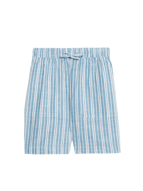 Marks & Spencer Marks & Spencer kék magas derekú pamut rövidnadrág mintázattal