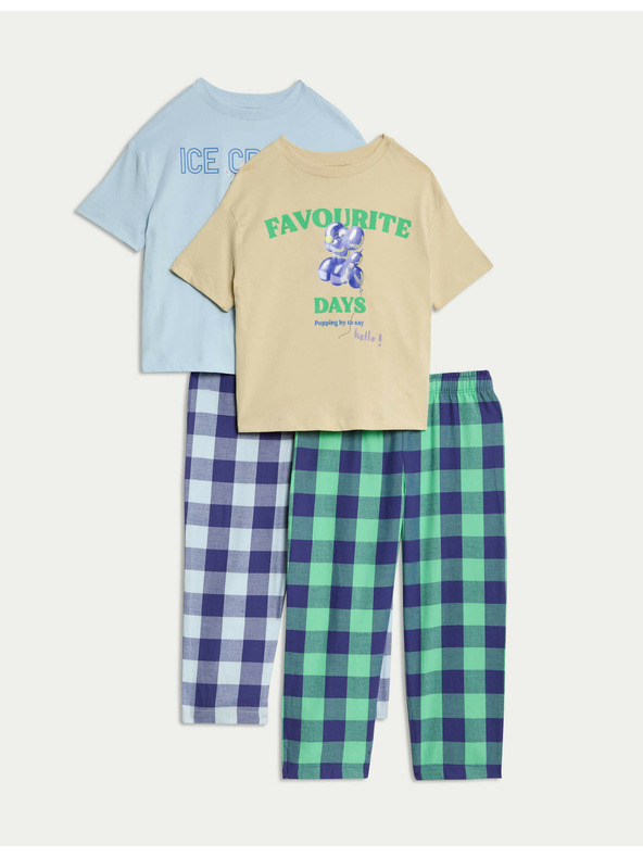 Marks & Spencer Kockás pizsama szett, 2 darab csomagolásban Marks & Spencer