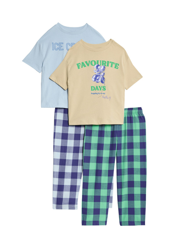 Marks & Spencer Kockás pizsama szett, 2 darab csomagolásban Marks & Spencer