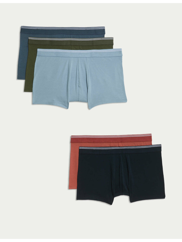 Marks & Spencer Boxer alsónadrág magas pamuttartalommal és Cool & Fresh™ technológiával, 5 db csomag Marks & Spencer többszínű