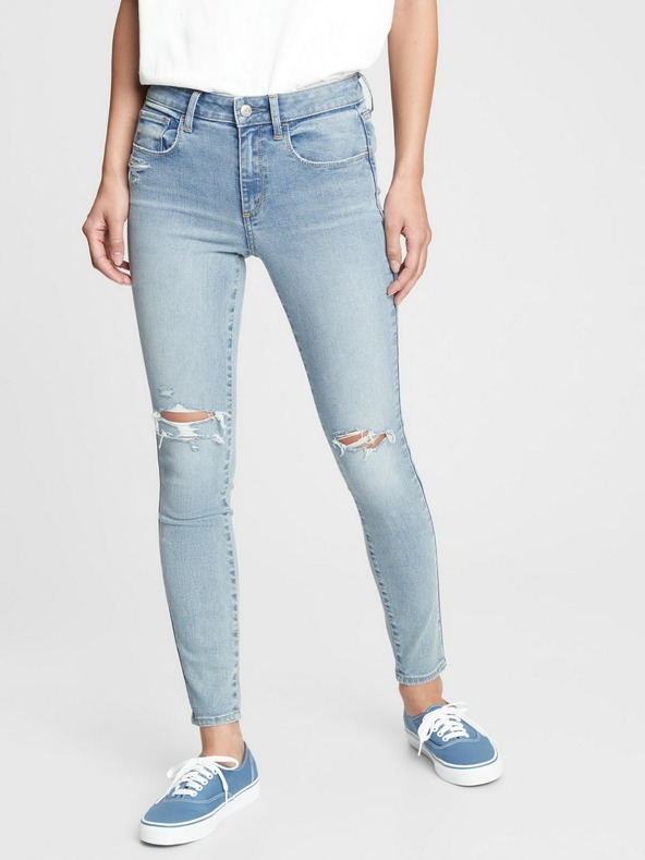 GAP Nadrágok distressed universal jeggings mid rise GAP