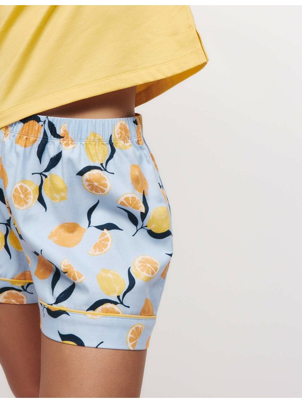 Marks & Spencer Rövid szett magas pamuttartalommal és nyomott mintával, narancssárga Marks & Spencer