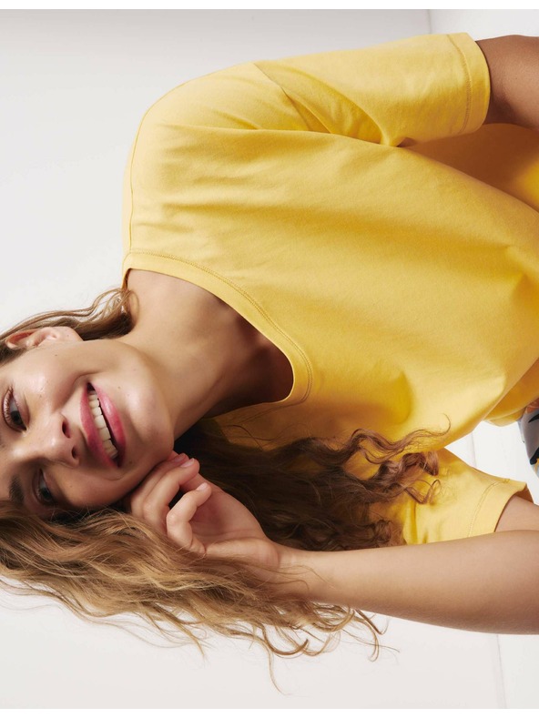 Marks & Spencer Rövid szett magas pamuttartalommal és nyomott mintával, narancssárga Marks & Spencer