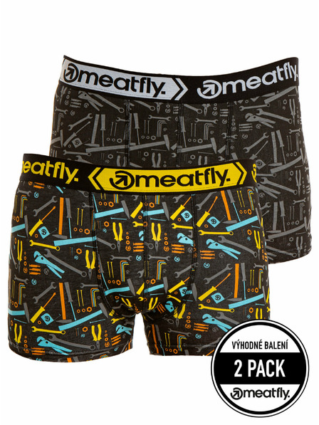 Meatfly Meatfly férfi boxeralsó Balboa Boxershorts Dupla csomag Tools | Fekete | Méret