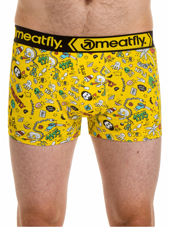 Meatfly Meatfly férfi boxeralsó Balboa Boxershorts Dupla csomag Jamm | Sárga | Méret
