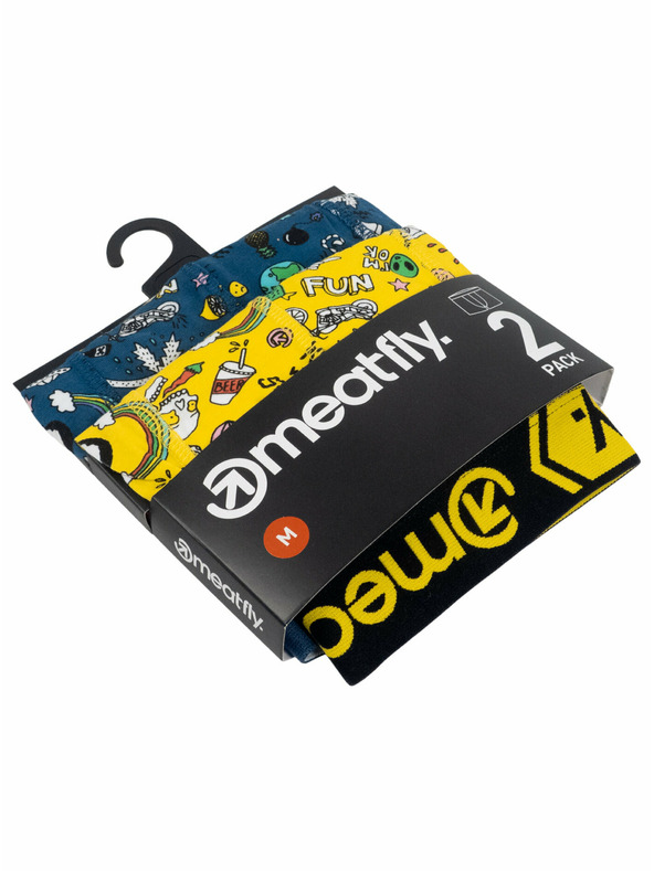 Meatfly Meatfly férfi boxeralsó Balboa Boxershorts Dupla csomag Jamm | Sárga | Méret