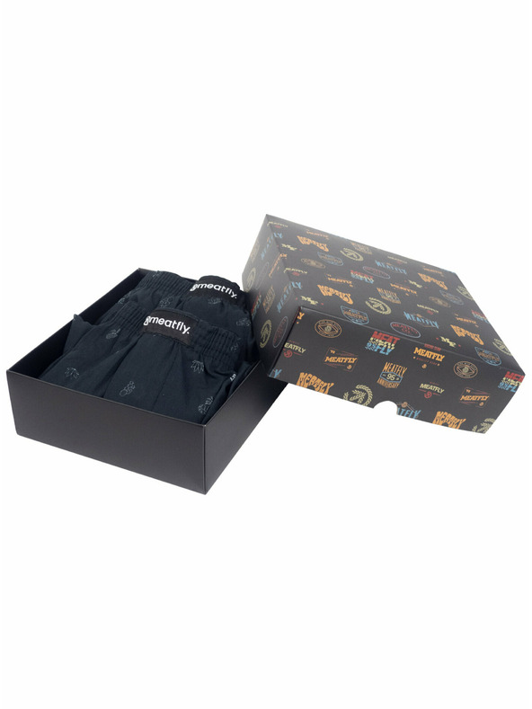 Meatfly Meatfly férfi alsónadrág Agostino Black Sanchez Ajándékcsomag | Fekete | Méret