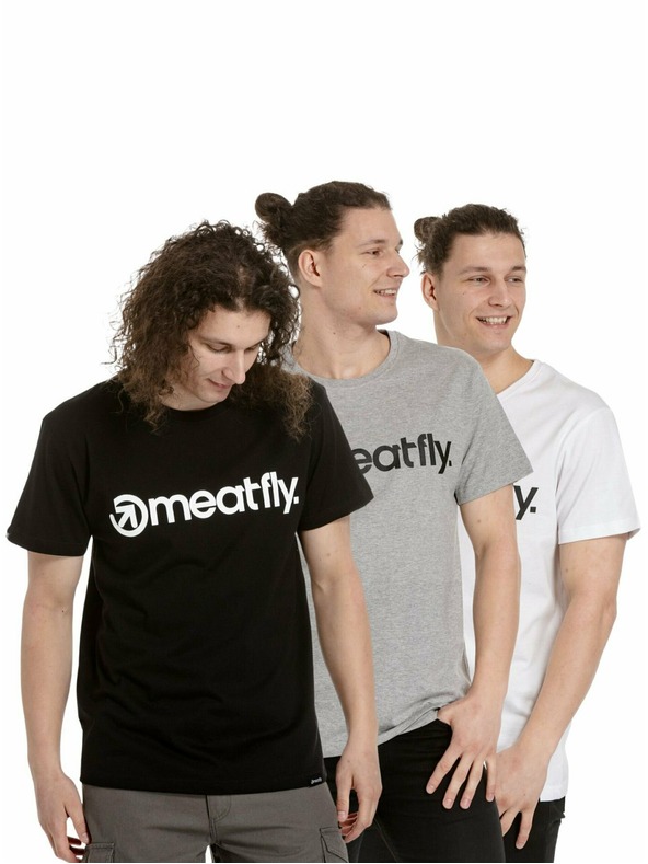 Meatfly Meatfly férfi póló csomag MF Logo Multipack Black/Grey Heather/White | Fekete | Méret