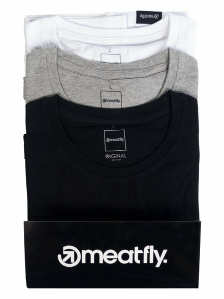 Meatfly Meatfly férfi póló csomag MF Logo Multipack Black/Grey Heather/White | Fekete | Méret