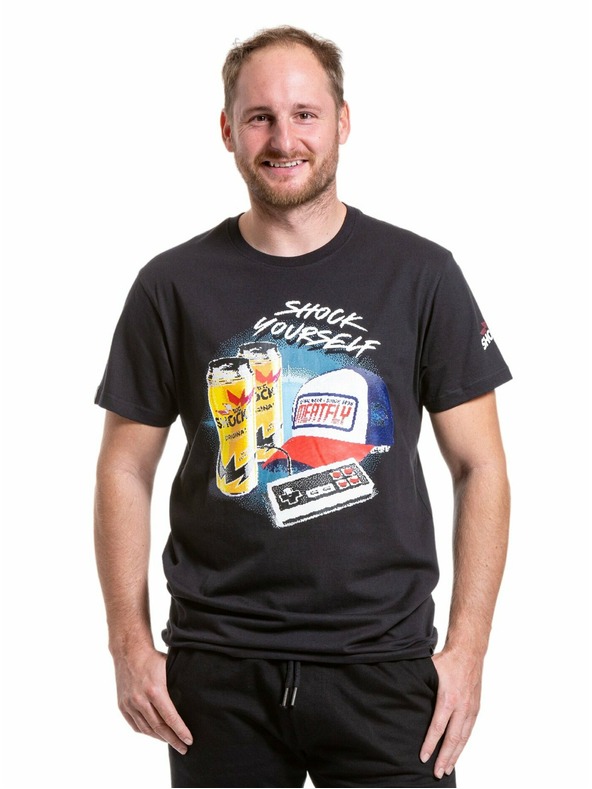 Meatfly Meatfly férfi póló Big Shock 8Bit Black | Fekete | Méret