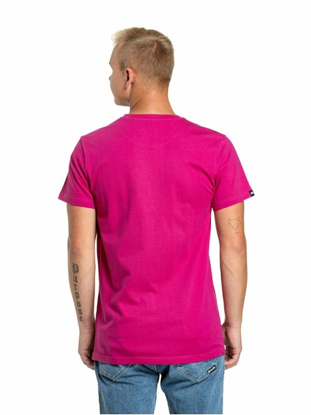 Meatfly Meatfly férfi póló Striped Logo Magenta | Rózsaszín | Méret S | 100% pamut
