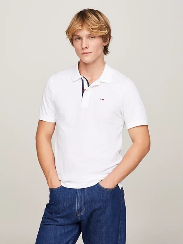 Tommy Jeans Tommy Jeans férfi fehér slim fit polo Pure Organic Polo YBR Fehér