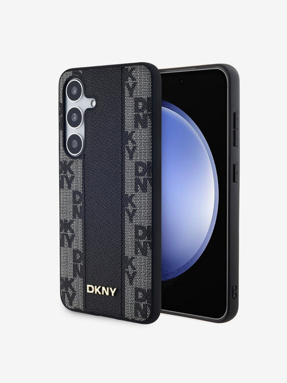 DKNY DKNY PU Bőr Kockás Minta Magsafe Hátlap Samsung Galaxy S24+ Black