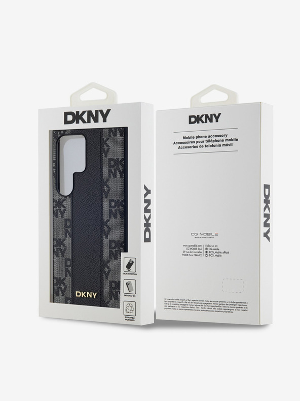 DKNY DKNY PU Bőr Kockás Minta Magsafe Hátlap Samsung Galaxy S24 Ultra Black