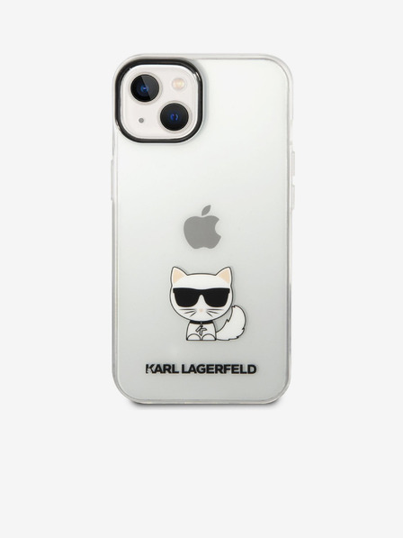 Karl Lagerfeld Karl Lagerfeld Choupette Logó Hátlap iPhone 14 Plus Áttetsző