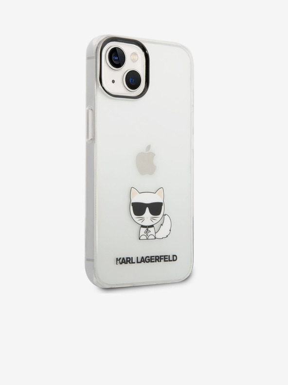 Karl Lagerfeld Karl Lagerfeld Choupette Logó Hátlap iPhone 14 Plus Áttetsző