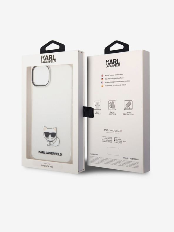 Karl Lagerfeld Karl Lagerfeld Choupette Logó Hátlap iPhone 14 Plus Áttetsző