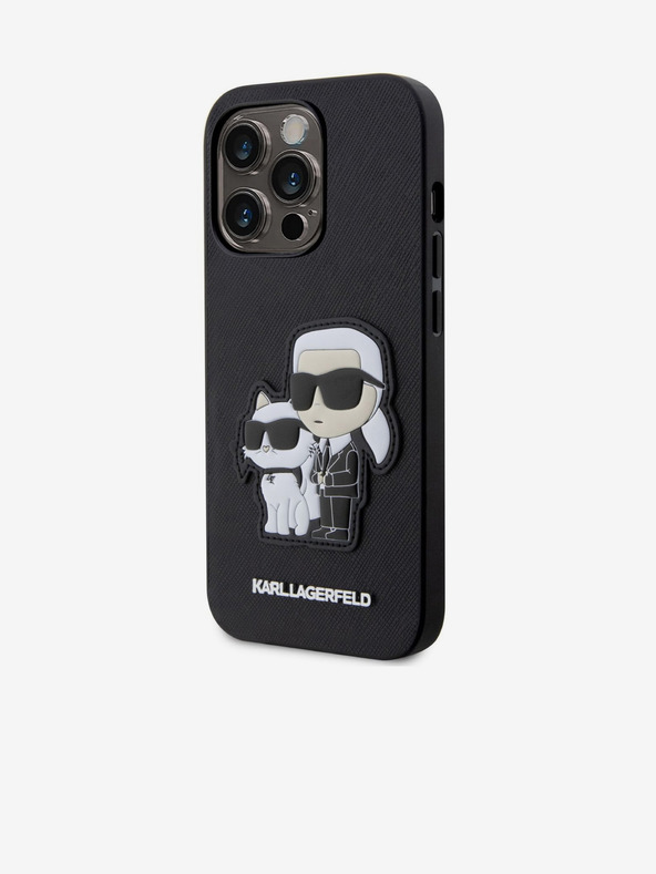Karl Lagerfeld PU Saffiano Karl and Choupette NFT Hátlap iPhone 14 Pro Max Black Karl Lagerfeld