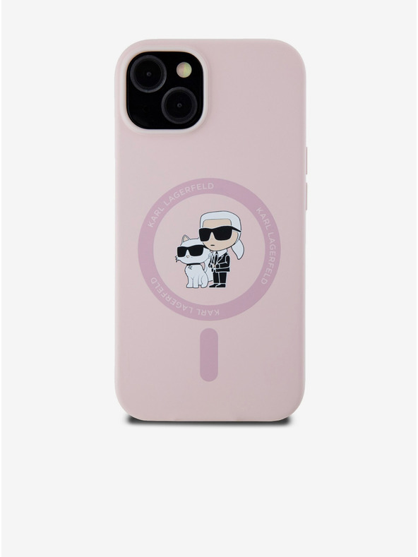 Karl Lagerfeld Hátlap iPhone 14 Karl Lagerfeld Liquid Silicone Karl and Choupette Magsafe