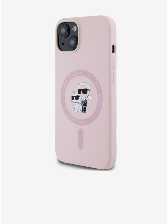 Karl Lagerfeld Hátlap iPhone 14 Karl Lagerfeld Liquid Silicone Karl and Choupette Magsafe