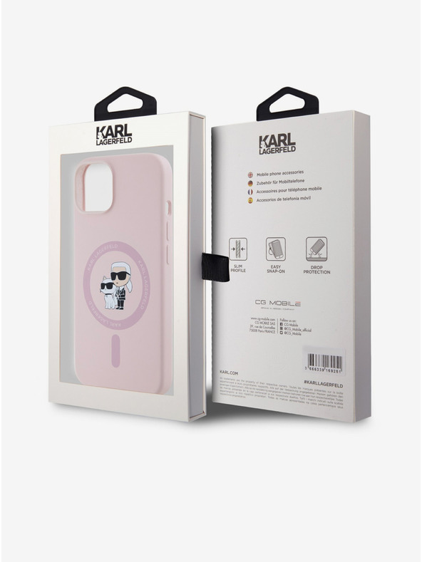 Karl Lagerfeld Hátlap iPhone 14 Karl Lagerfeld Liquid Silicone Karl and Choupette Magsafe