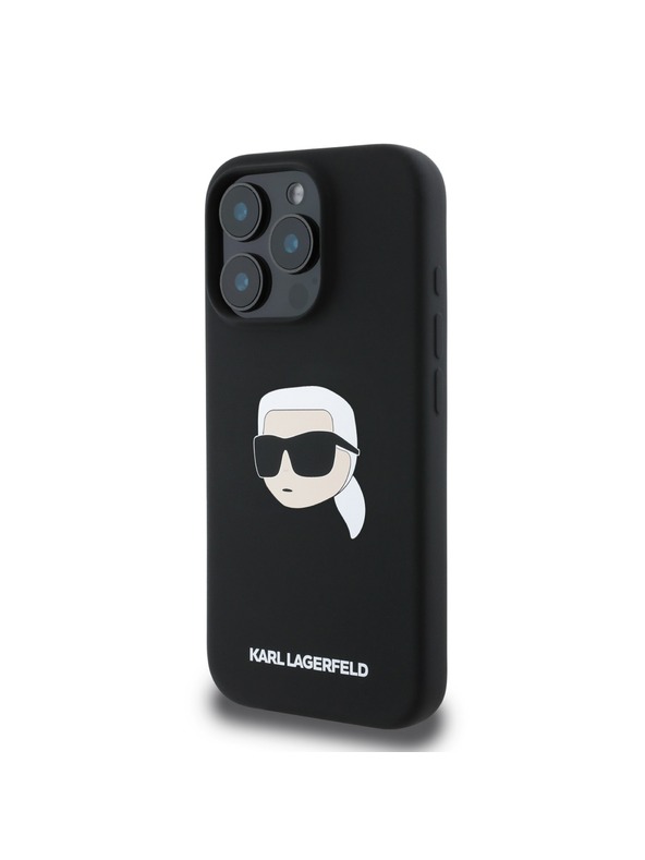 Karl Lagerfeld Karl Lagerfeld Liquid Silicone Karl Fej MagSafe Hátlap iPhone 16 Pro Black