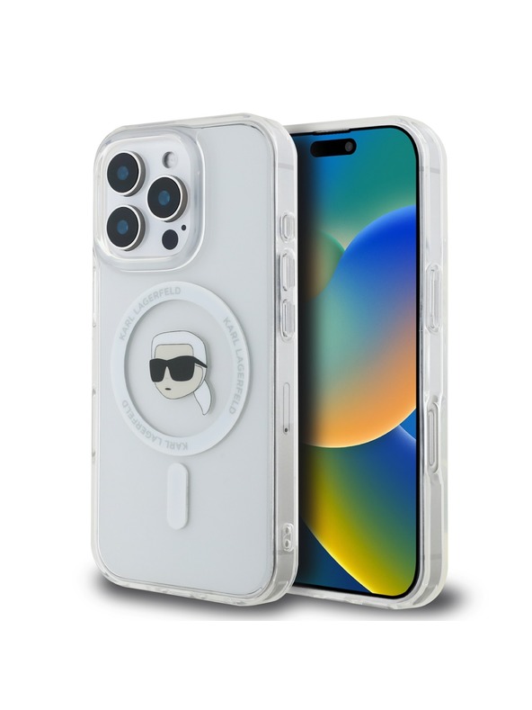 Karl Lagerfeld Karl Lagerfeld IML Karl Fej Fém Keret MagSafe Hátlap iPhone 16 Pro Max Áttetsző