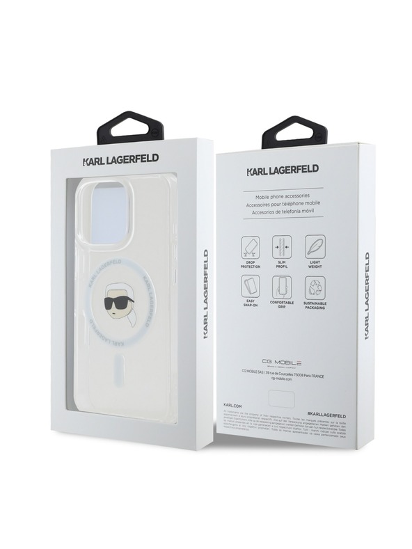 Karl Lagerfeld Karl Lagerfeld IML Karl Fej Fém Keret MagSafe Hátlap iPhone 16 Pro Max Áttetsző