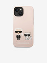 Karl Lagerfeld Karl Lagerfeld and Choupette Liquid Silicone Hátlap iPhone 14 Plus Pink