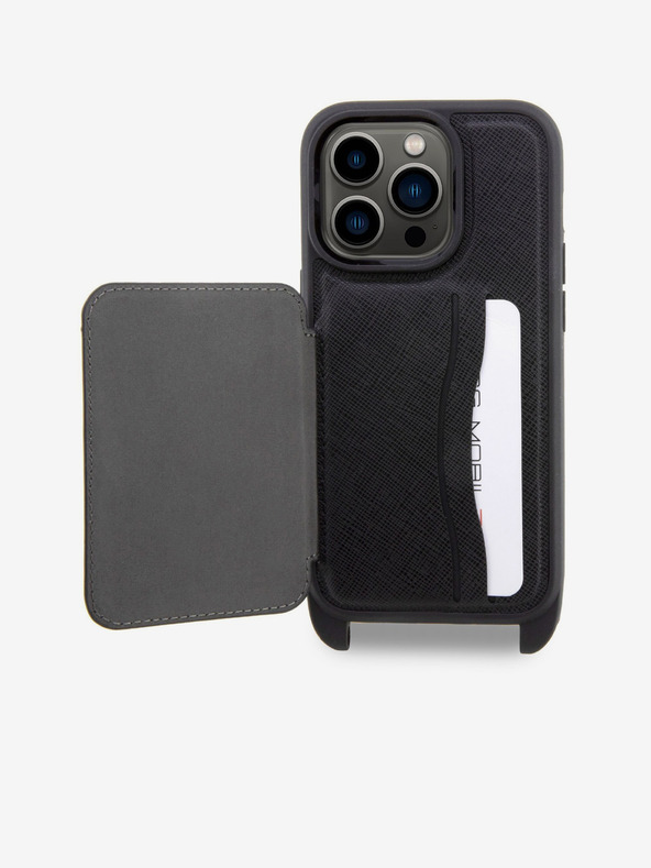 Karl Lagerfeld Karl Lagerfeld Saffiano Crossbody Pánt Karl and Choupette NFT Hátlap iPhone 14 Pro Black