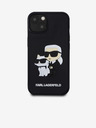 Karl Lagerfeld Karl Lagerfeld 3D Gumi Karl és Choupette Hátlap iPhone 15 Fekete