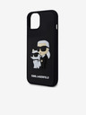 Karl Lagerfeld Karl Lagerfeld 3D Gumi Karl és Choupette Hátlap iPhone 15 Fekete