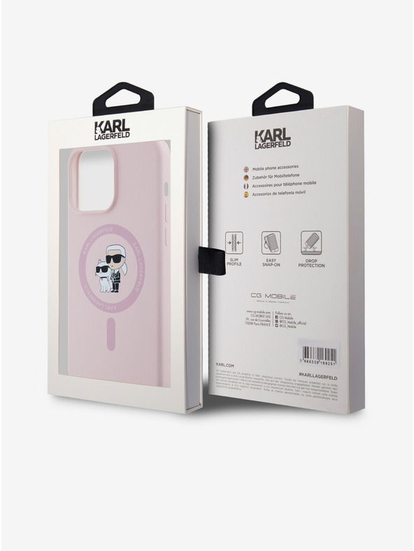 Karl Lagerfeld Hátlap iPhone 14 Pro Karl Lagerfeld Folyékony Szilikon Karl és Choupette Magsafe