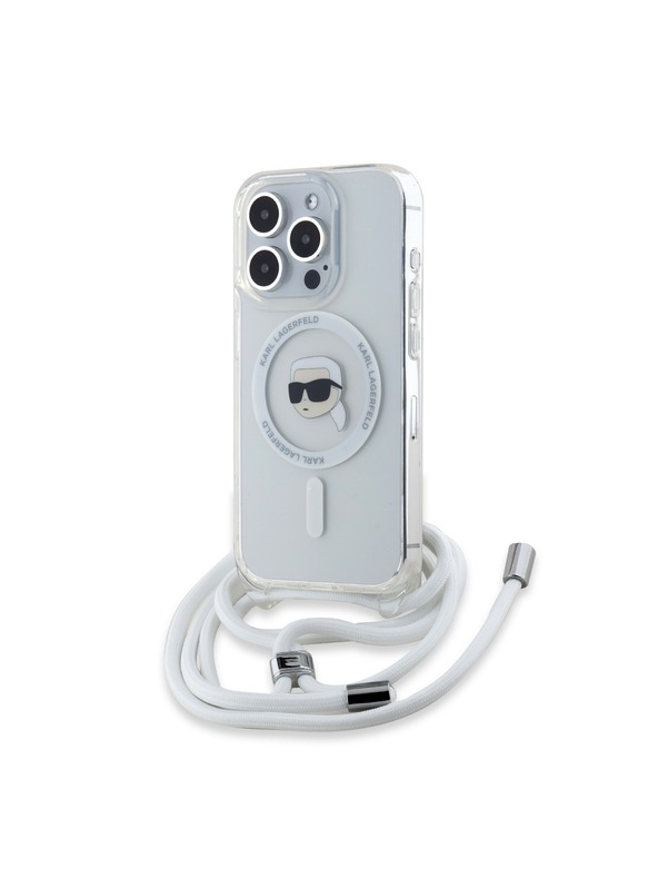 Karl Lagerfeld Karl Lagerfeld IML Keresztpántos Karl Fej MagSafe Hátlap iPhone 15 Pro Max Átlátszó