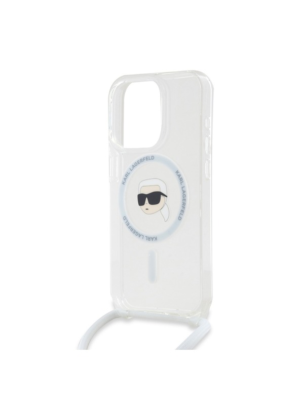 Karl Lagerfeld Karl Lagerfeld IML Keresztpántos Karl Fej MagSafe Hátlap iPhone 15 Pro Max Átlátszó