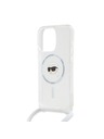 Karl Lagerfeld Karl Lagerfeld IML Keresztpántos Karl Fej MagSafe Hátlap iPhone 15 Pro Max Átlátszó