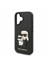 Karl Lagerfeld Karl Lagerfeld PU Saffiano Karl és Choupette Hátlap iPhone 16 Plus Fekete