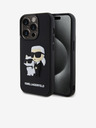 Karl Lagerfeld Karl Lagerfeld 3D Gumi Karl és Choupette Hátlap iPhone 15 Pro Fekete