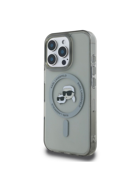 Karl Lagerfeld Karl Lagerfeld IML K&CH Fejek Fém Keret MagSafe Hátlap iPhone 16 Pro Max Fekete